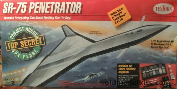 Testors 1/72 SR-75 Penetrator Spyplane, 4078 plastic model kit